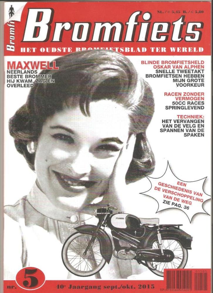 Bromfiets 5-2015 – Maxwell – 50cc – Norman Nippy, Boeken, Tijdschriften en Kranten, Zo goed als nieuw, Sport en Vrije tijd, Ophalen of Verzenden