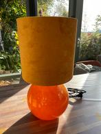 Prachtige warme oranje gouden tafellamp, Ophalen, Zo goed als nieuw, Stof, Minder dan 50 cm