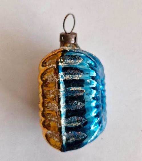 Oude Kerstbal Blauw/Geel, Diversen, Kerst, Zo goed als nieuw, Ophalen of Verzenden