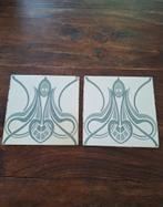Antieke Art Nouveau Jugendstil Tegels set van 2, Ophalen of Verzenden