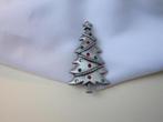 Broche kerstboom/ rood groen heldere rijnsteentjes, Verzenden, Zo goed als nieuw