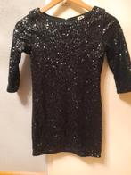 Zwarte pailletten jurk, Maat 38/40 (M), Zwart, Ophalen of Verzenden, Zo goed als nieuw