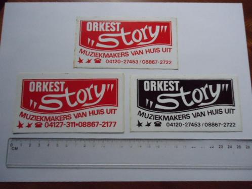 sticker oud ORKEST Story muziek band dans retro maren oss, Verzamelen, Stickers, Zo goed als nieuw, Bedrijf of Vereniging, Verzenden