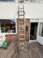 Houten ladder 6.30m - Uitschuifbaar met afstandhouder, Doe-het-zelf en Verbouw, Ladders en Trappen, Gebruikt, Ophalen of Verzenden