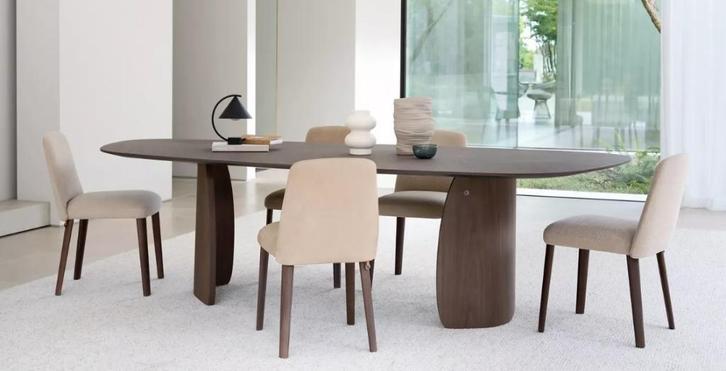 Tafel Dolmen van Mobitec, een blad in organisch of ovaal., Huis en Inrichting, Tafels | Eettafels, Nieuw, 100 tot 150 cm, 200 cm of meer