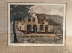 William Lees - Dorpsstraat met trapgevels, Antiek en Kunst, Kunst | Etsen en Gravures, Ophalen of Verzenden