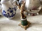 Kabouter met kandelaar// verguld hoog 12 cn Peltro, Antiek en Kunst, Ophalen of Verzenden