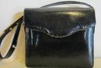 Vintage zwarte slangenleren tas, schoudertas 299, Sieraden, Tassen en Uiterlijk, Tassen | Damestassen, Schoudertasje, Zo goed als nieuw
