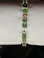 Zilveren armband met zultaniet edelstenen, Sieraden, Tassen en Uiterlijk, Armbanden, Zilver en edelstenen, Verzenden, Nieuw, 5646JA