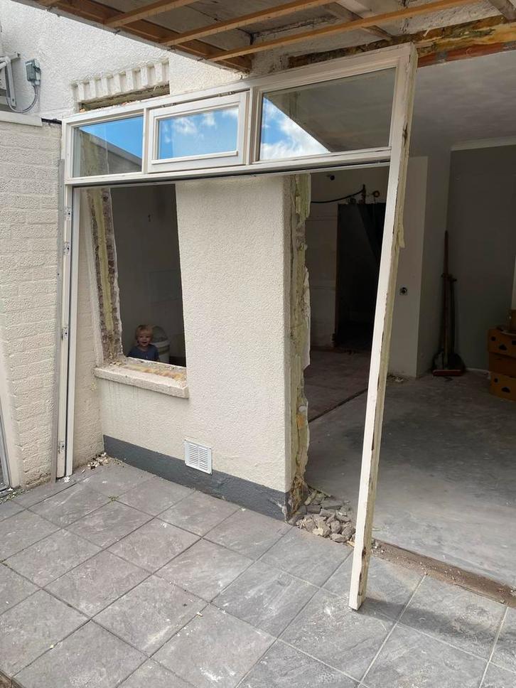 Houten kozijn voor openslaande deuren, Doe-het-zelf en Verbouw, Kozijnen en Schuifpuien, Gebruikt, Deurkozijn, Hout, 225 cm of meer