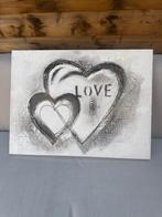 Modern schilderij LOVE met reliëf & harten, Ophalen, Zo goed als nieuw, Schilderij, Minder dan 50 cm