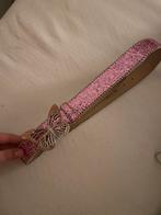 Roze Glitter Riem met Vlinder, Kleding | Dames, Riemen en Ceinturen, 3 tot 5 cm, 90 tot 100 cm, Tailleriem, Ophalen of Verzenden