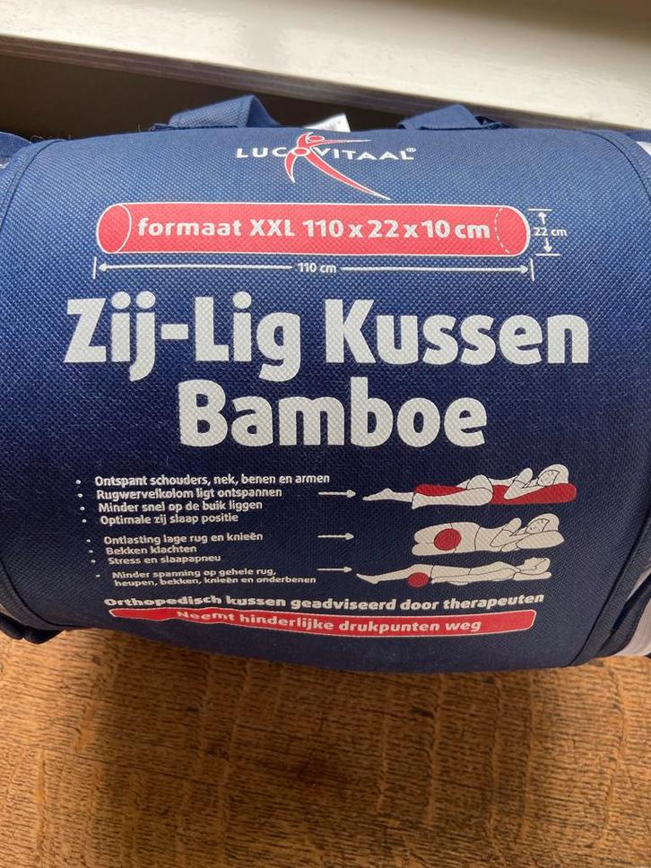 Lucovitaal Zijligkussen Bamboe - Nieuw, Huis en Inrichting, Slaapkamer | Beddengoed, Nieuw, Kussen, Eenpersoons, Blauw, Ophalen of Verzenden