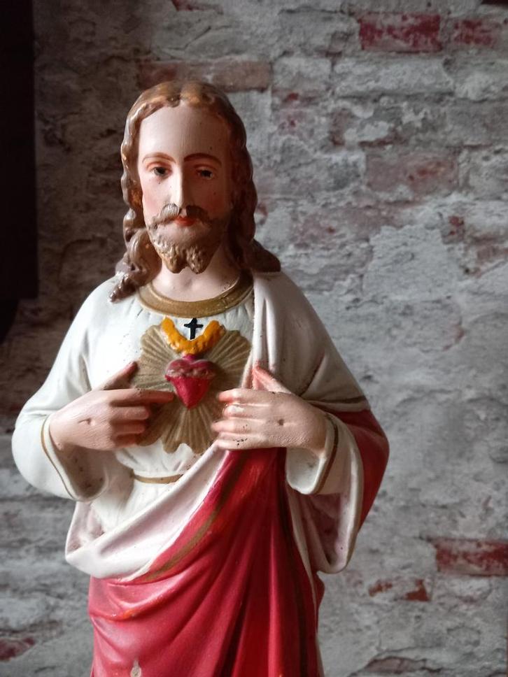 Antiek brocant heiligenbeeld Jezus €45 zeer mooi, Antiek en Kunst, Antiek | Religie, Ophalen of Verzenden