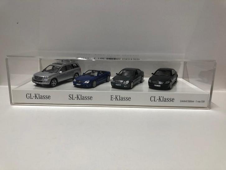 Mercedes: Set 2006: E-klasse sedan, CL, SL, GL, Hobby en Vrije tijd, Modelauto's | 1:43, Zo goed als nieuw, Auto, Ophalen of Verzenden