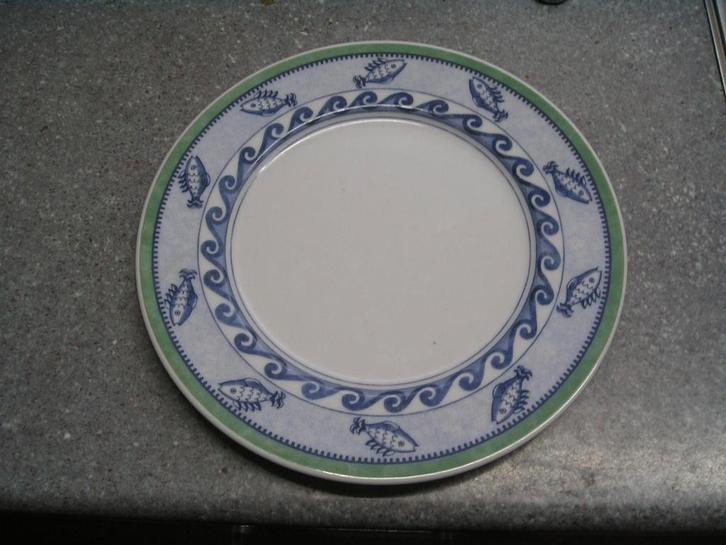 Gallo Design dessertbordje vismotief, Huis en Inrichting, Keuken | Servies, Nieuw, Bord(en), Overige stijlen, Porselein, Ophalen of Verzenden