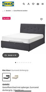 Idanas bed + matras (zwart), Ophalen, Zwart, Tweepersoons, Zo goed als nieuw