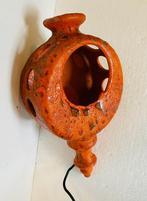 Oranje keramiek wandlamp , jaren 70, Huis en Inrichting, Lampen | Wandlampen, Ophalen of Verzenden, Gebruikt, Overige materialen