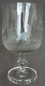 Om 1900 GROOT Wijnglas Drinkglas Geslepen Fazanten Vogels, Antiek en Kunst, Antiek | Glas en Kristal, Ophalen of Verzenden