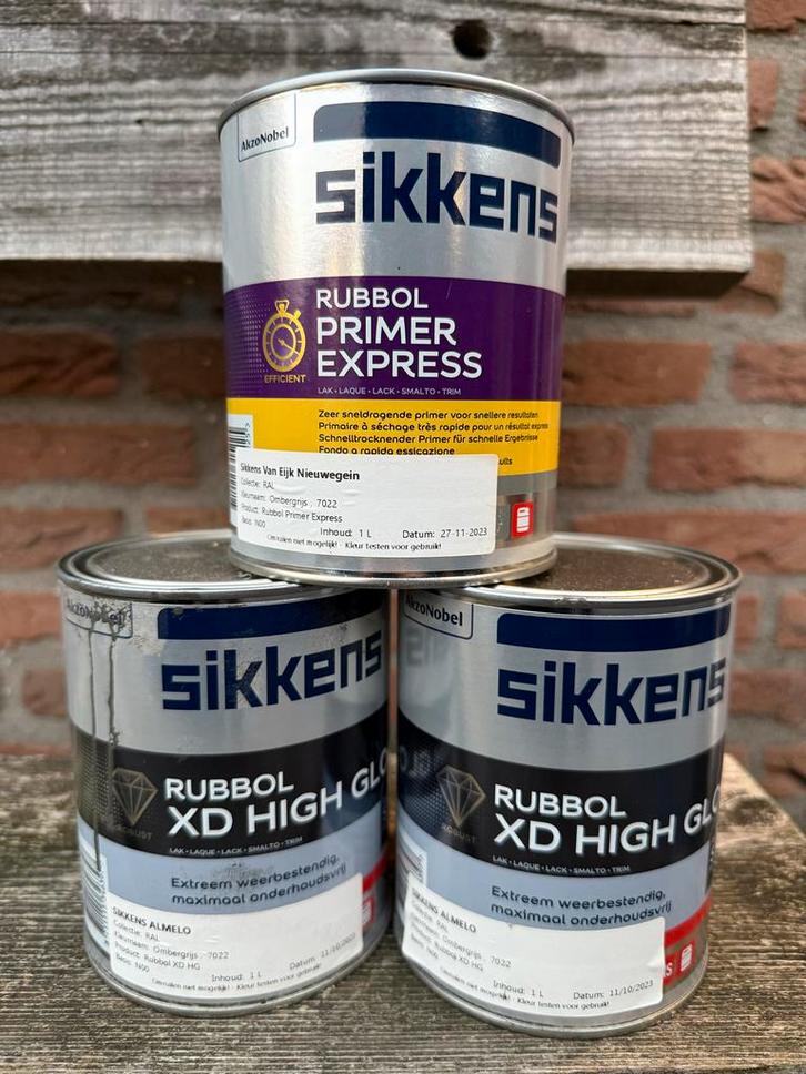 Sikkens Verf 7022 - Primer & High Gloss, Doe-het-zelf en Verbouw, Verf, Beits en Lak, Zo goed als nieuw, Verf, Minder dan 5 liter