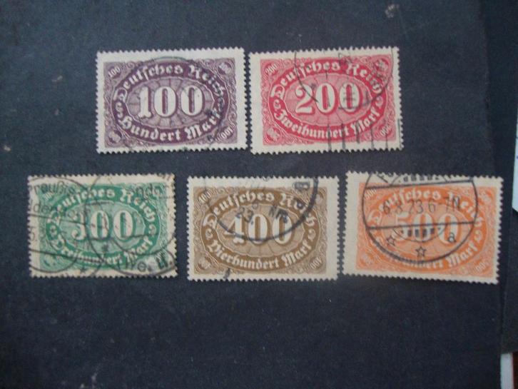 Duitse Rijk serie 219-223 Gestempeld,, Postzegels en Munten, Postzegels | Europa | Duitsland, Gestempeld, Overige periodes, Ophalen of Verzenden