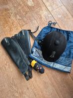 Paardrijcap M 54-58 verstelbaar + chaps mt XS - zwart, Dieren en Toebehoren, Ophalen, Gebruikt, Kinderen, Cap