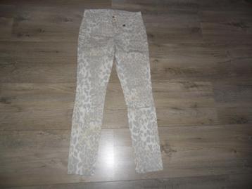 Anna Scott Denim Grijs/Beige Broek Met Animal Print Maat 38 beschikbaar voor biedingen