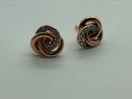 V371 Prachtige zilveren oorbellen rosegoldplated, Sieraden, Tassen en Uiterlijk, Oorbellen, Overige kleuren, Ophalen of Verzenden