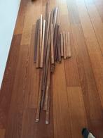 Gebruikte Hardhouten Plinten - 35 Meter, Doe-het-zelf en Verbouw, Hout en Planken, Ophalen, Gebruikt, Minder dan 25 mm, Plank