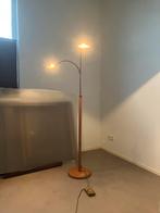 Staande lamp met 2 halogeenlampen en dimmer, Huis en Inrichting, Lampen | Vloerlampen, Ophalen, Gebruikt, Metaal, 100 tot 150 cm