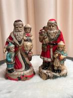 2 antieke kerstmannen biscuit porselein 22 cm, Antiek en Kunst, Ophalen of Verzenden