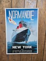 Poster Normandie French Line Transatlantique scheepvaart, Ophalen of Verzenden, A1 t/m A3, Overige onderwerpen, Rechthoekig Staand