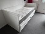 Wit Hemnes bed uitschuifbaar met 2 matrassen, Ophalen, Wit, Tweepersoons, 80 cm