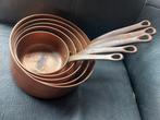 zware koperen pannen set 12 cm tot 20 cm, Huis en Inrichting, Keuken | Potten en Pannen, Ophalen of Verzenden, Gebruikt, Overige materialen