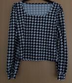 Cropped shirt in pied de poule stijl maat M, Kleding | Dames, Maat 38/40 (M), Zwart, Ophalen of Verzenden, Zo goed als nieuw