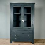 Vitrinekast Teak Gerestyled Grijs Groen, Ophalen of Verzenden, Zo goed als nieuw, 25 tot 50 cm, Glas