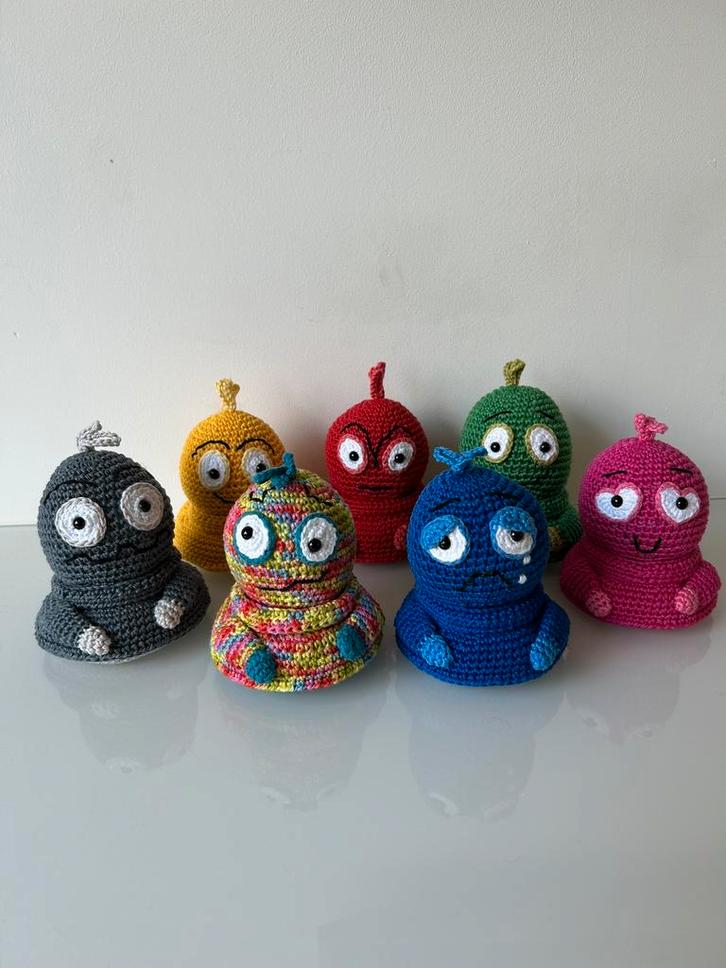 Set van 7 gehaakte Emotie poppen, Kinderen en Baby's, Speelgoed | Educatief en Creatief, Nieuw, Ophalen of Verzenden