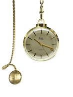 INDUS Antiek Zakhorloge Gouden Horloge Ketting Guilloche, Antiek en Kunst, Ophalen of Verzenden, Goud