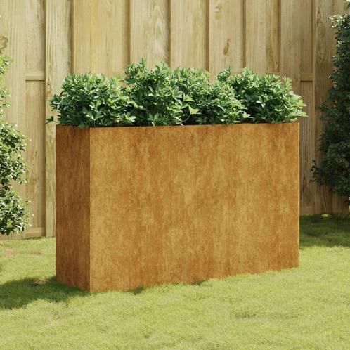 Plantenbak verhoogd 120x40x80 cm cortenstaal - Prachtig!, Tuin en Terras, Bloembakken en Plantenbakken, Nieuw, Metaal, Balkon