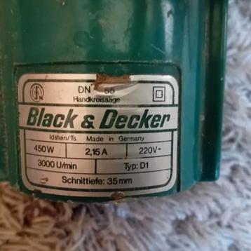 Cirkelzaag Black & Decker D1, 450 Watt, 35mm zaagdiepte beschikbaar voor biedingen