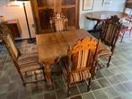 Antieke eethoek, tafel met 4 stoelen, Ophalen, Zo goed als nieuw