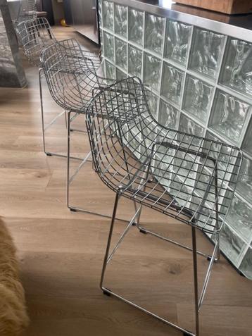 Set van 3 Trendy Chromen Barkrukken Bauhaus Style Modern  beschikbaar voor biedingen