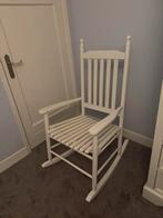 Witte Houten Schommelstoel, Huis en Inrichting, Stoelen, Wit, Ophalen of Verzenden, Zo goed als nieuw, Eén