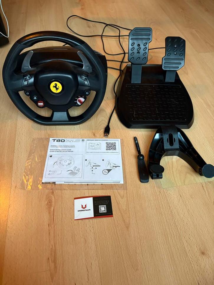 Thrustmaster T80 Ferrari 488 GTB Racestuur, Spelcomputers en Games, Spelcomputers | Overige, Zo goed als nieuw, Ophalen of Verzenden
