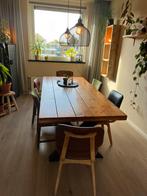 Eettafel steigerhout 220 cm, 200 cm of meer, Zo goed als nieuw, Rechthoekig, 50 tot 100 cm