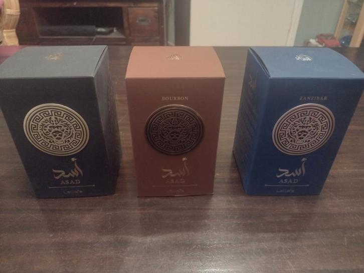 Lattafa Asad, Asad Bourbon, Asad Zanzibar, Sieraden, Tassen en Uiterlijk, Uiterlijk | Parfum, Zo goed als nieuw, Ophalen of Verzenden
