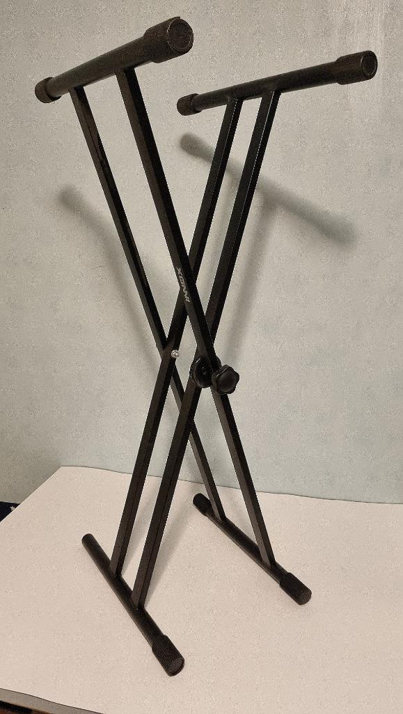 Verstelbaar keyboard standaard, met dubbel statief, ZGAN, Muziek en Instrumenten, Standaards, Zo goed als nieuw, Instrumentstandaard