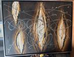 Prachtig schilderij met bruin en beige kleuren 125,5x95,5, Antiek en Kunst, Kunst | Schilderijen | Abstract, Ophalen