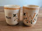 Twee antieke bekers aardewerk Wilhelmina 1898 - 1948, Ophalen