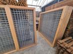 IJzer trellis met houten rand douglas en geïmpregneerd, Tuin en Terras, Ophalen, 1 tot 2 meter, Minder dan 3 meter, Nieuw